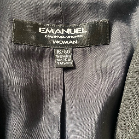 Emanuel Ungaro black pinstripe wool oversized blazer - Picture 8 of 11